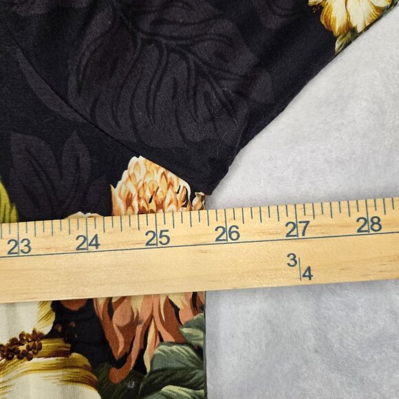 Royal Creations Hawaiian Black Floral Short Sleeve Shirt 2XL 100% Cotton - Picture 4 of 7